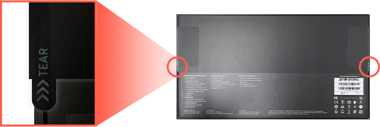 정품 박스 개봉 시 (TEAR 라인 개봉) 참고 이미지